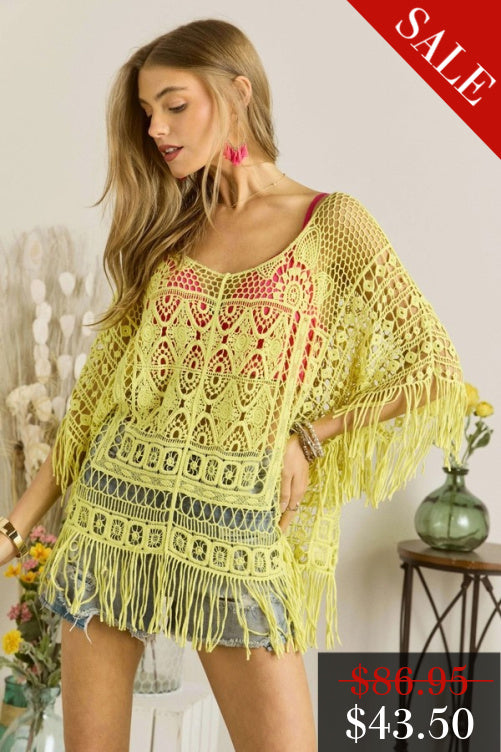 Final Sale The Camilla Crochet Top in Yellow