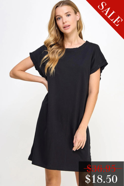 Final Sale Maria Mini Tee Dress in Black