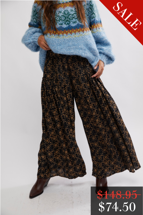 FINAL SALE So Charming Wide Leg Pants in Black Combo - Tuscany