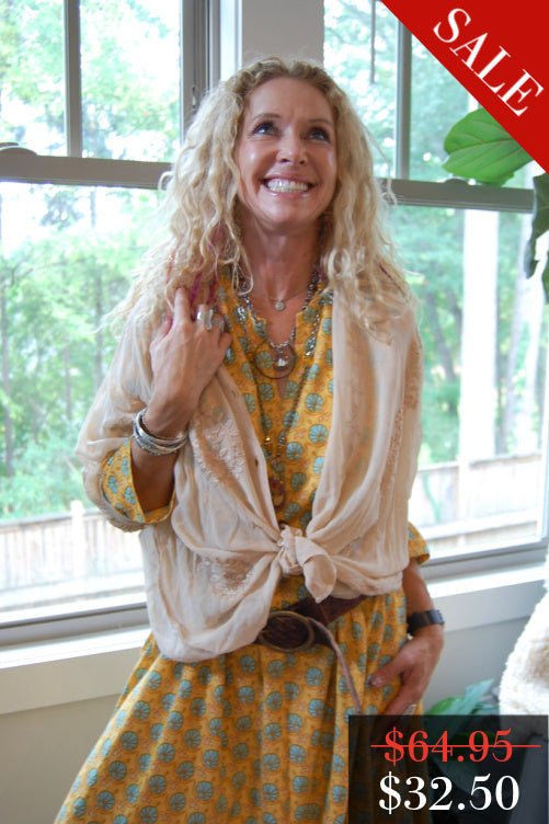 Final Sale Kelly Kimono Western Blouse in Latte