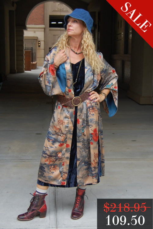 FINAL SALE The Nicole Abstract Kimono in Teal