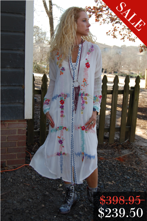 FINAL SALE Wild Poppy Dress in White