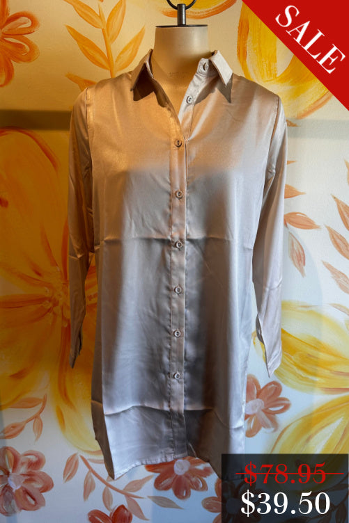 Final Sale Cleo Button Up in Beige