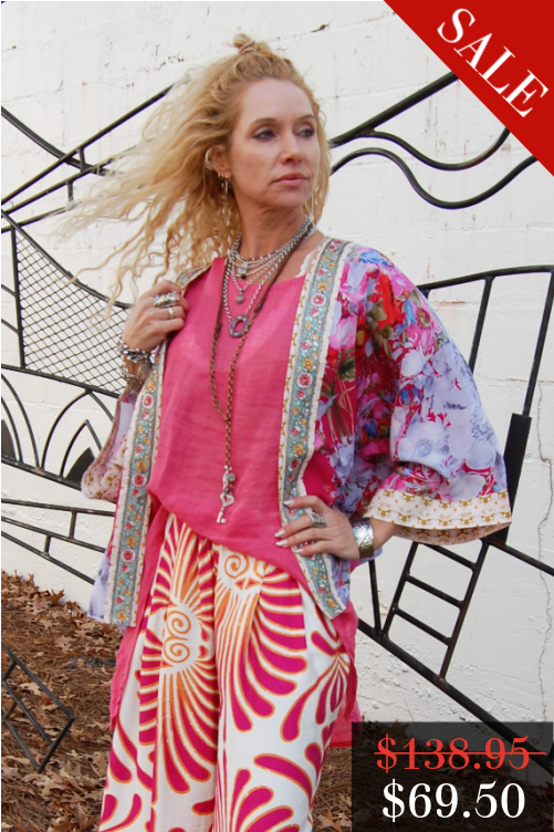 FINAL SALE Starletta Kimono in Deep Raspberry
