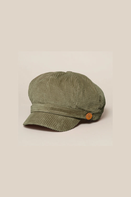 Cabbie Newsboy Hat in Olive