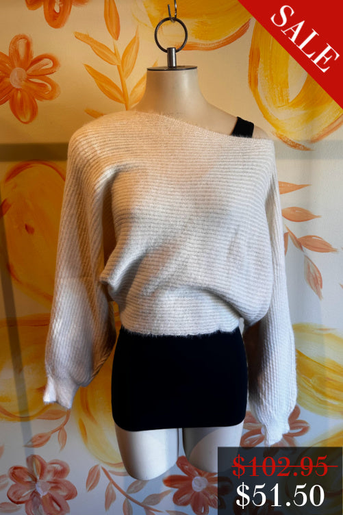 Final Sale Minnelli Boat Neck Top in Ivory