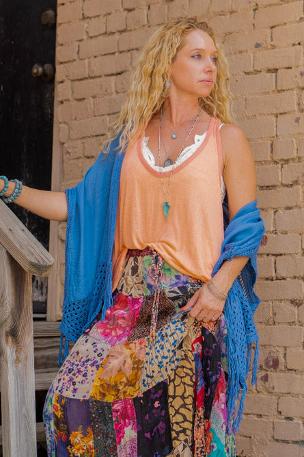 The Statement Crochet Cardigan in Blue - SpiritedBoutiques Boho Hippie Boutique Style Cardigan, Miracle Fashion