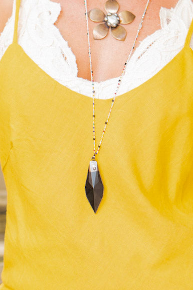 The Amanda Arrow Necklace in Black - SpiritedBoutiques Boho Hippie Boutique Style Necklace, Spirit Lala Boho
