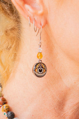 Eye Beaded Earrings - SpiritedBoutiques Boho Hippie Boutique Style Earrings, Spirit Lala