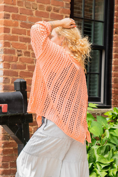 The Bella Knit Cardigan in Coral - SpiritedBoutiques Boho Hippie Boutique Style Cardigan, Miracle Fashion