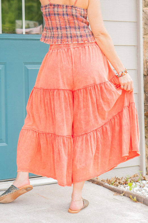 Tammi Tiered Pants in Tomato Red - SpiritedBoutiques Boho Hippie Boutique Style Pants, Oli & Hali