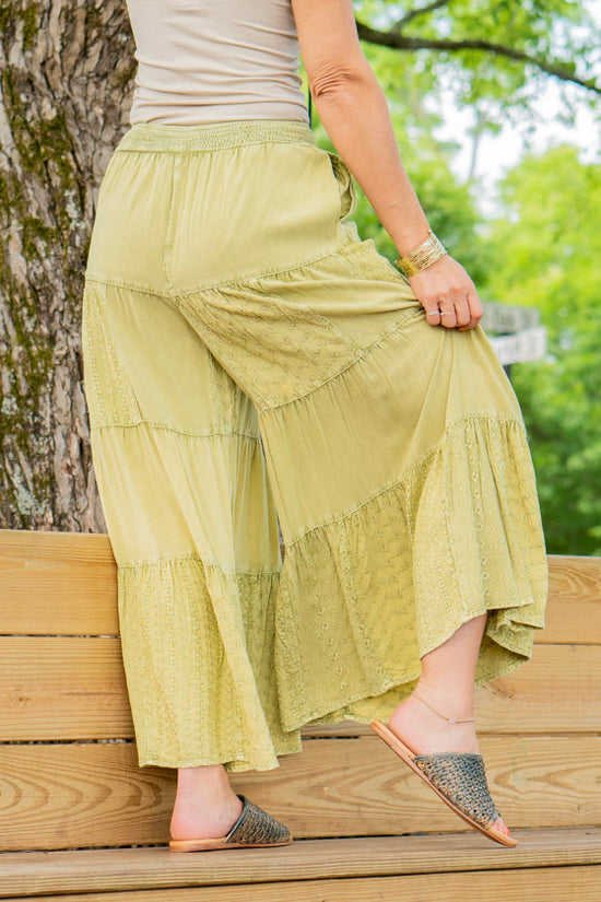 The Pandora Pant in Olive - SpiritedBoutiques Boho Hippie Boutique Style Pants, Young Threads