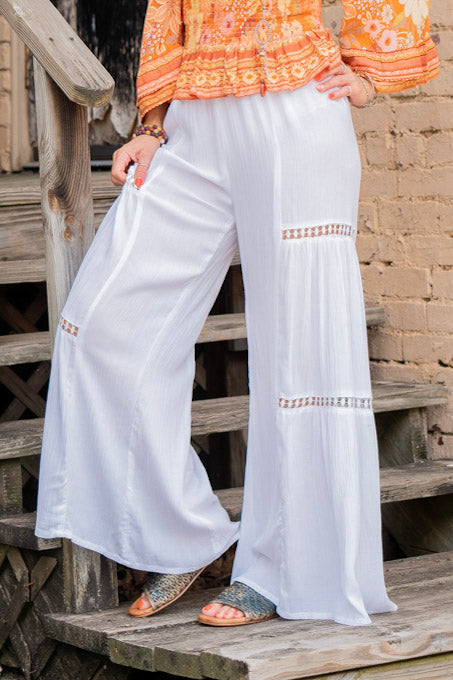 Load image into Gallery viewer, Sandra Lace Pants in White - SpiritedBoutiques Boho Hippie Boutique Style Pants, Angie
