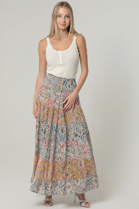 The Clover Maxi Skirt in Multi