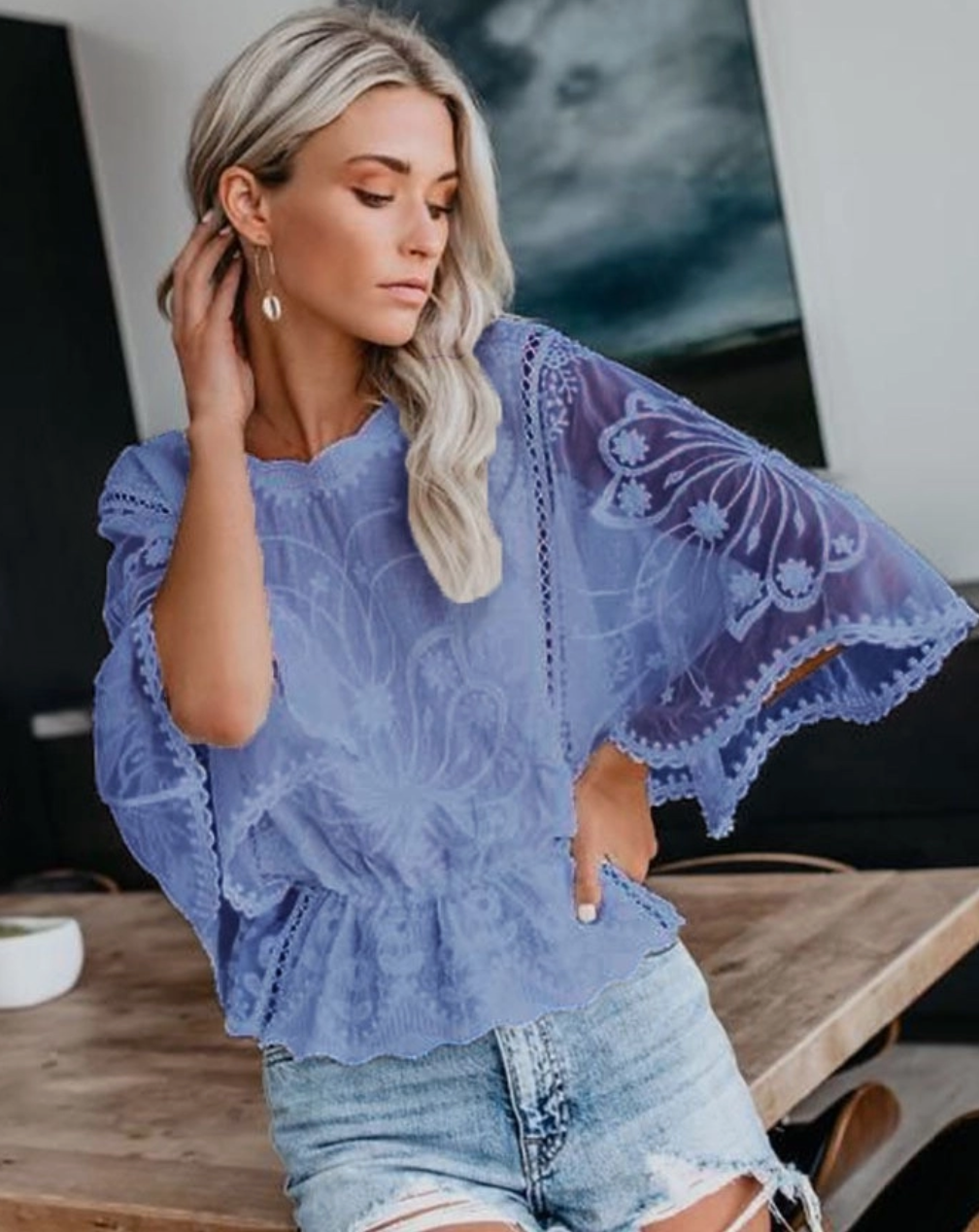 The Seona Blouse in Blue