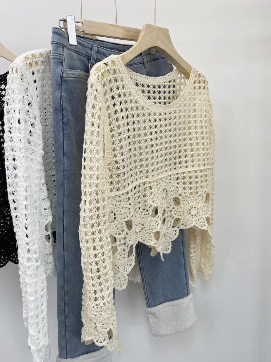 The Solana Lace Top in Beige