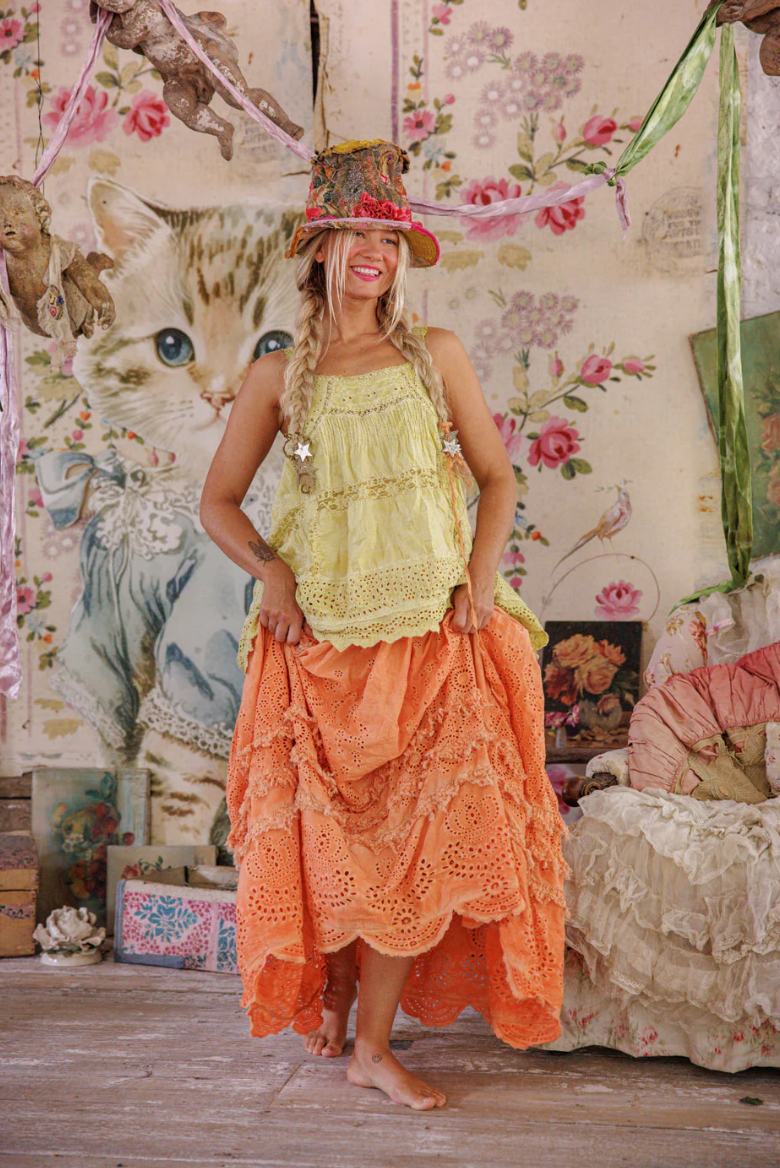 Eyelet Skirt in Arancia