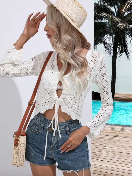 The Vicky V-Neck Sweater in White