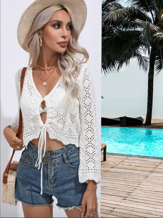 The Vicky V-Neck Sweater in White