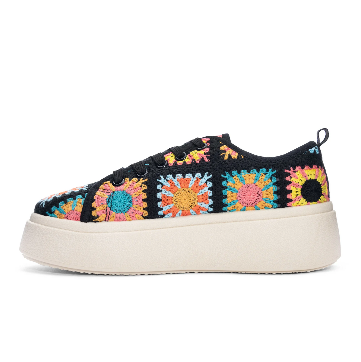 Rambling Crochet Sneaker in Black Multi