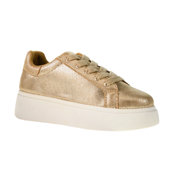 Record Metallic Sneaker in Gold