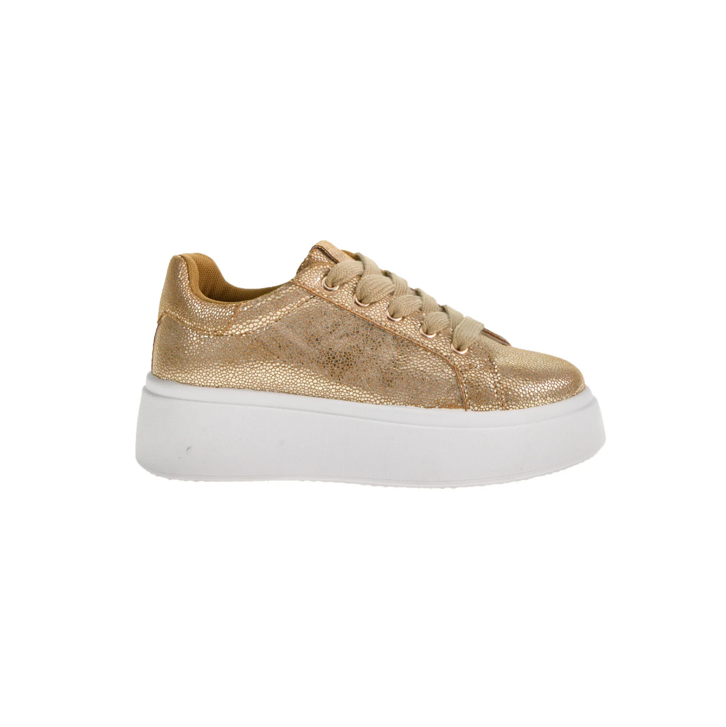 Record Metallic Sneaker in Gold