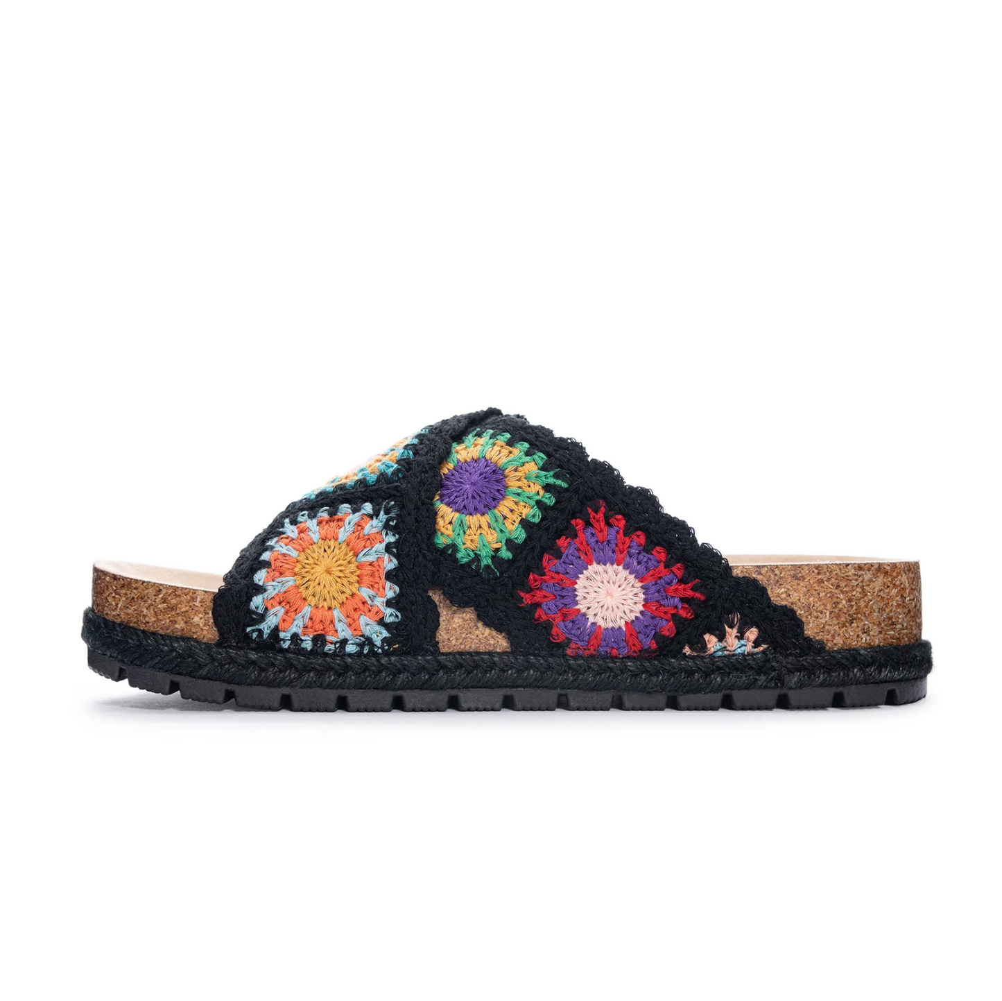 Tacoma Crochet Sandal in Black