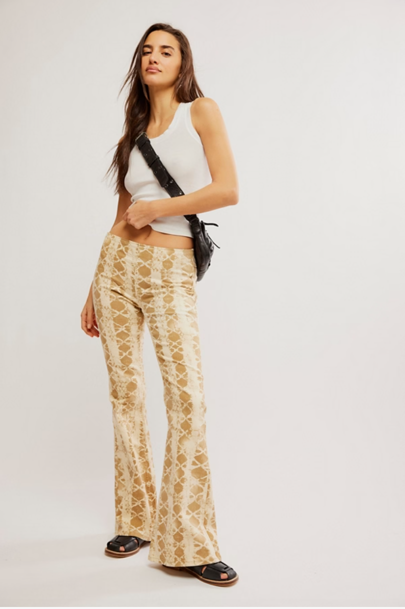 Penny Pull On Printed Pants in Sand Combo