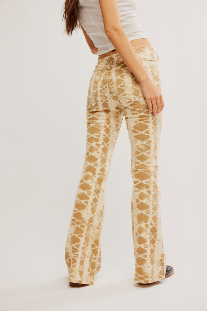 Penny Pull On Printed Pants in Sand Combo