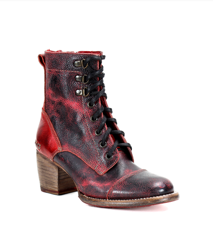 Bed Stu Judgement Boot in Red Black Delux