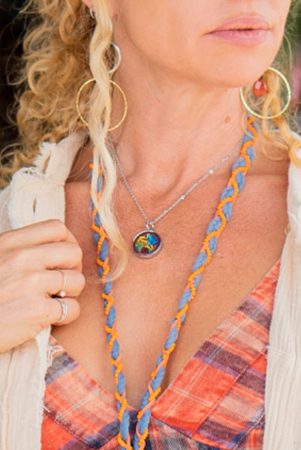 Colorful Leaf Pendant Necklace - SpiritedBoutiques Boho Hippie Boutique Style Necklace, Spirit Lala