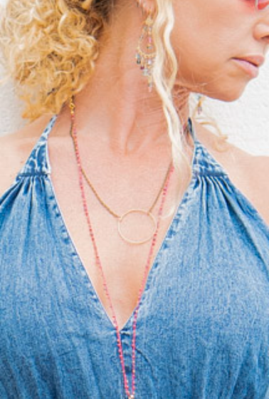 Circle Accent Necklace - SpiritedBoutiques Boho Hippie Boutique Style Necklace, Spirit Lala Zen