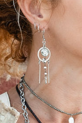 Tri-Drop Statement Earrings in Compass - SpiritedBoutiques Boho Hippie Boutique Style Earrings, Spirit Lala
