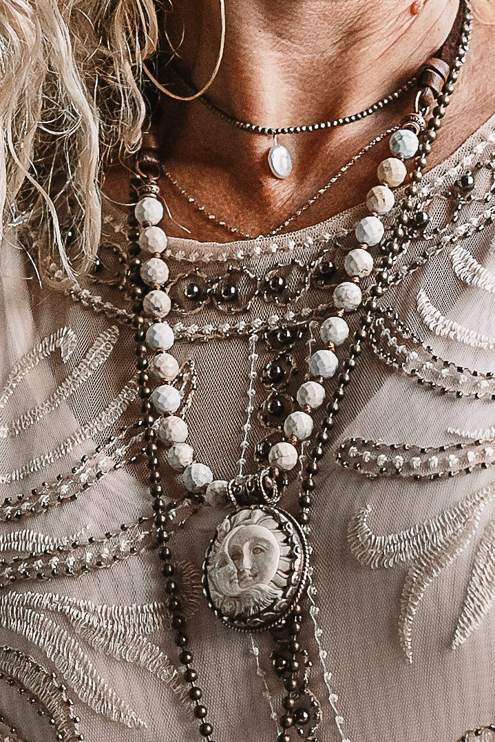 Danni Sun & Moon Necklace - SpiritedBoutiques Boho Hippie Boutique Style Necklace, Carol Sue