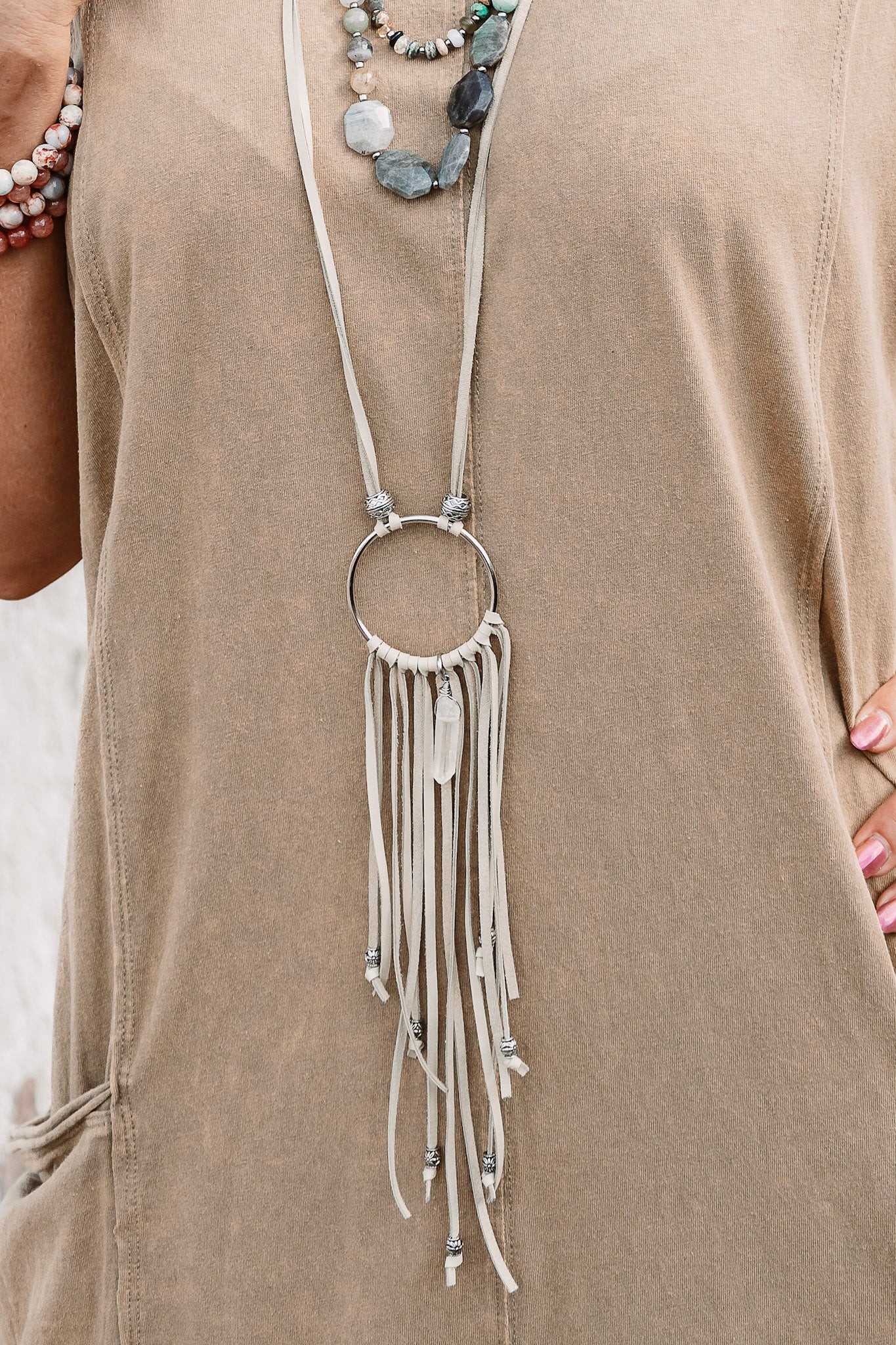 Load image into Gallery viewer, Dream Catcher Quartz Necklace in Yellow - SpiritedBoutiques Boho Hippie Boutique Style Necklace, Spirit Lala Boho

