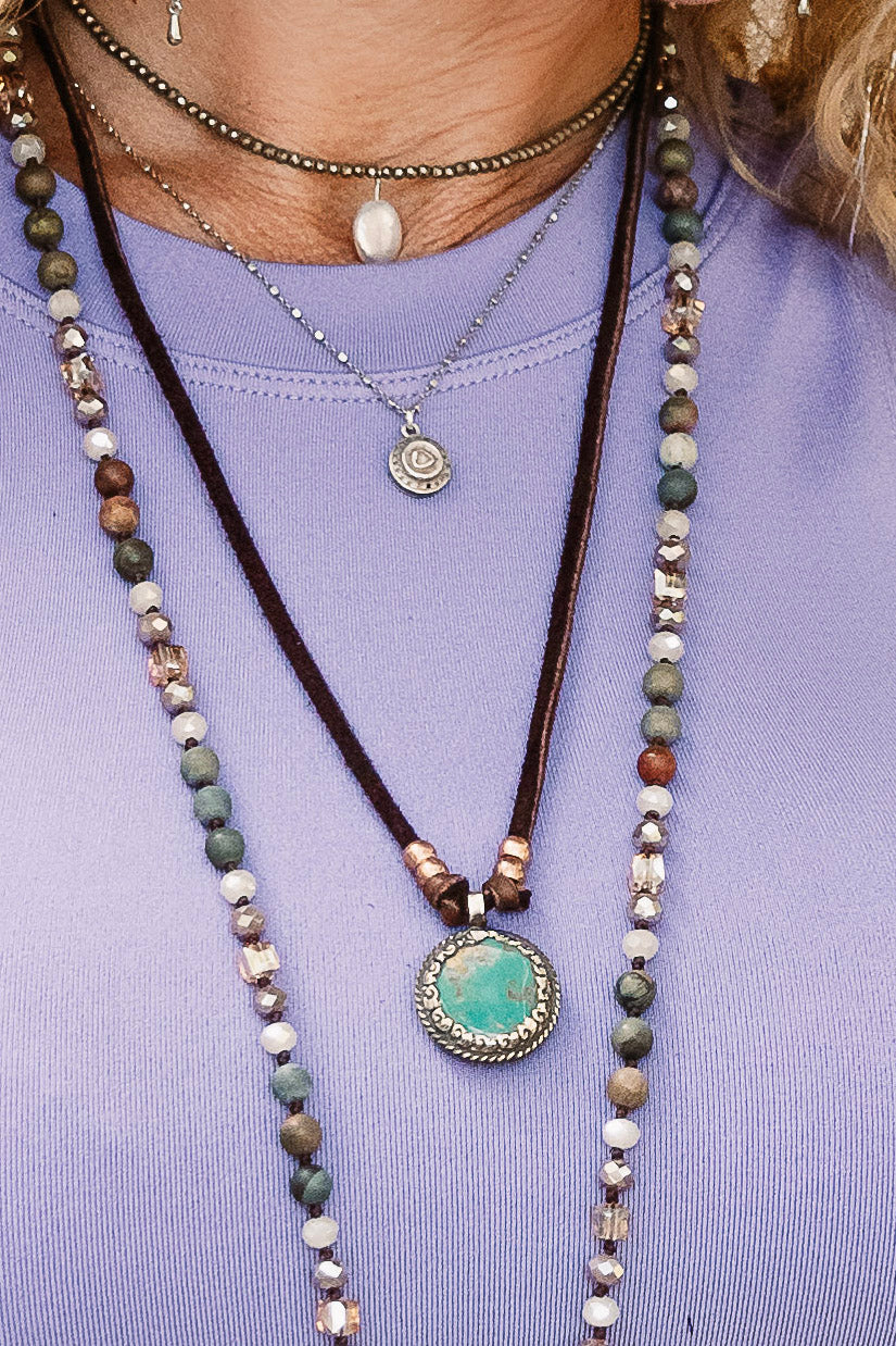 Cassie Leather Necklace - SpiritedBoutiques Boho Hippie Boutique Style Necklace, Carol Sue