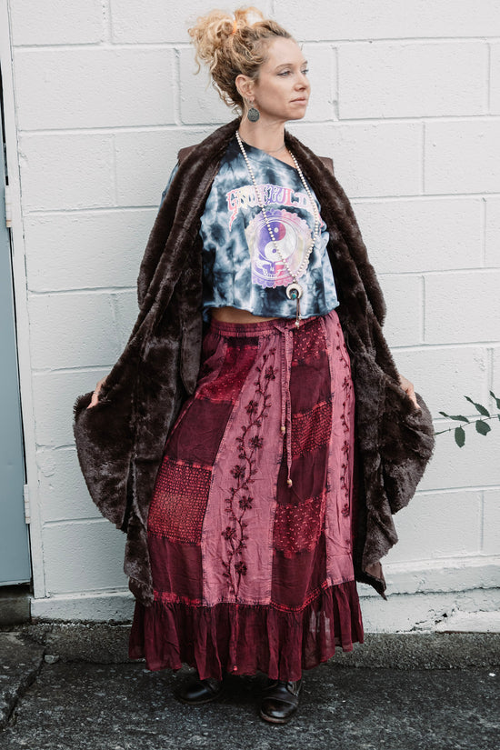 The Sandra Suede Wrap Jacket in Dark Brown - SpiritedBoutiques Boho Hippie Boutique Style Jacket, BIZ