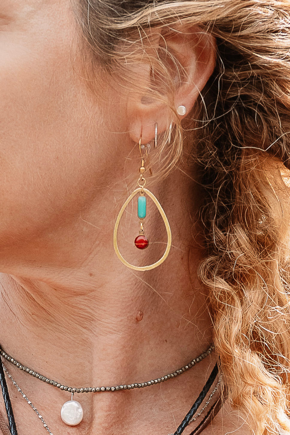 Thea Gold Teardrop Earrings - SpiritedBoutiques Boho Hippie Boutique Style Earrings, Spirit lala Gold