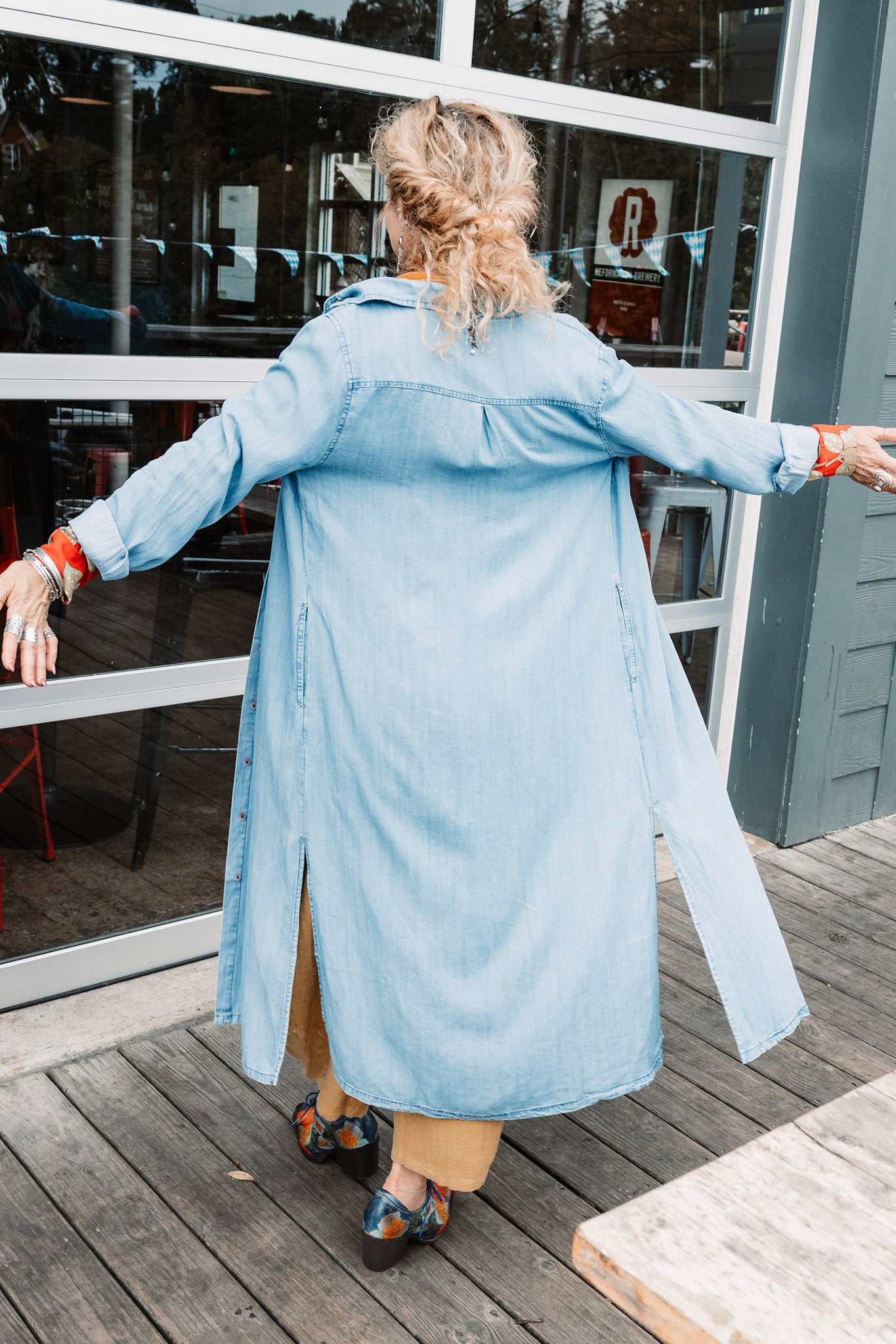 The Danni Shirt-Dress in Light Wash - SpiritedBoutiques Boho Hippie Boutique Style Dress, BIZ