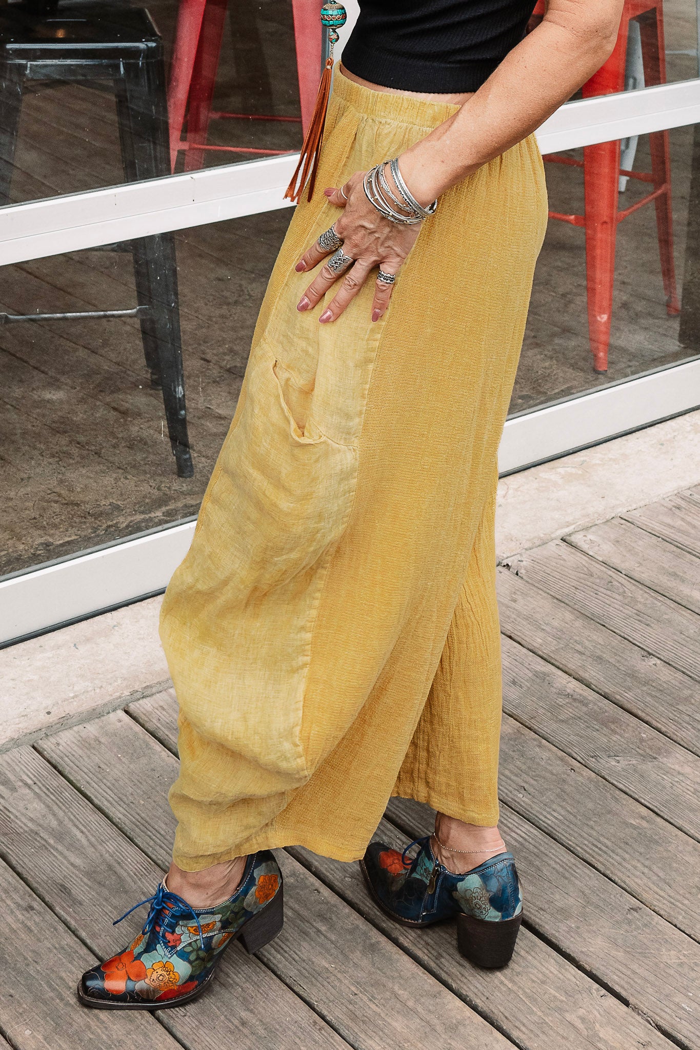 The Hendrix Pants in Mustard - SpiritedBoutiques Boho Hippie Boutique Style Pants, Meo Meli