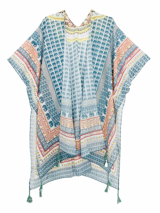 The Elephant Kimono in Teal