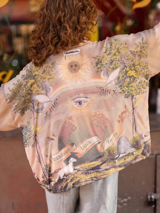 Friendship Love & Truth Vintage Wash Kimono