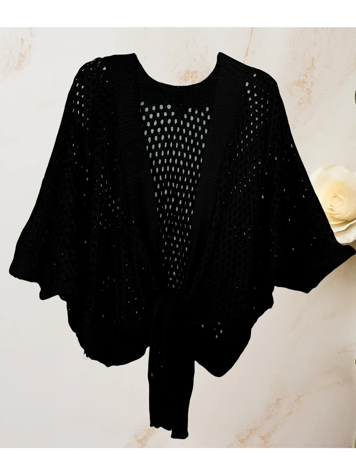The Mandy Metallic Cardigan in Black