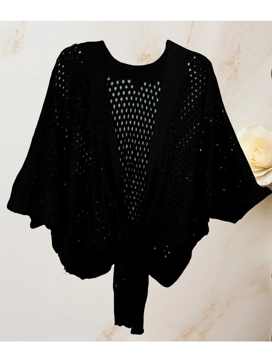 The Mandy Metallic Cardigan in Black
