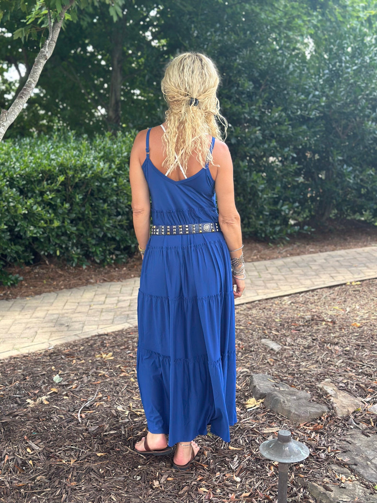 The Juliette Tiered Dress in Light Navy