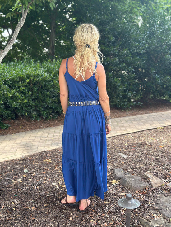 The Juliette Tiered Dress in Light Navy