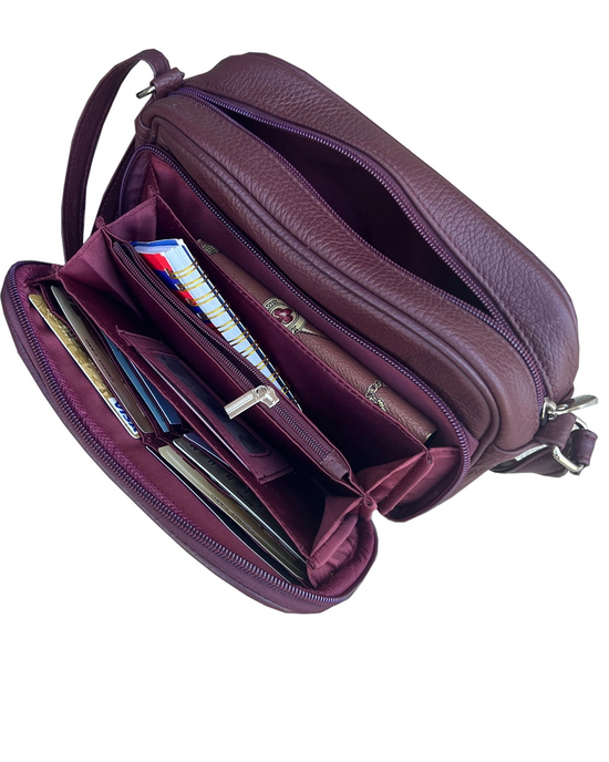 Addi Crossbody Pocket Bag in Wine