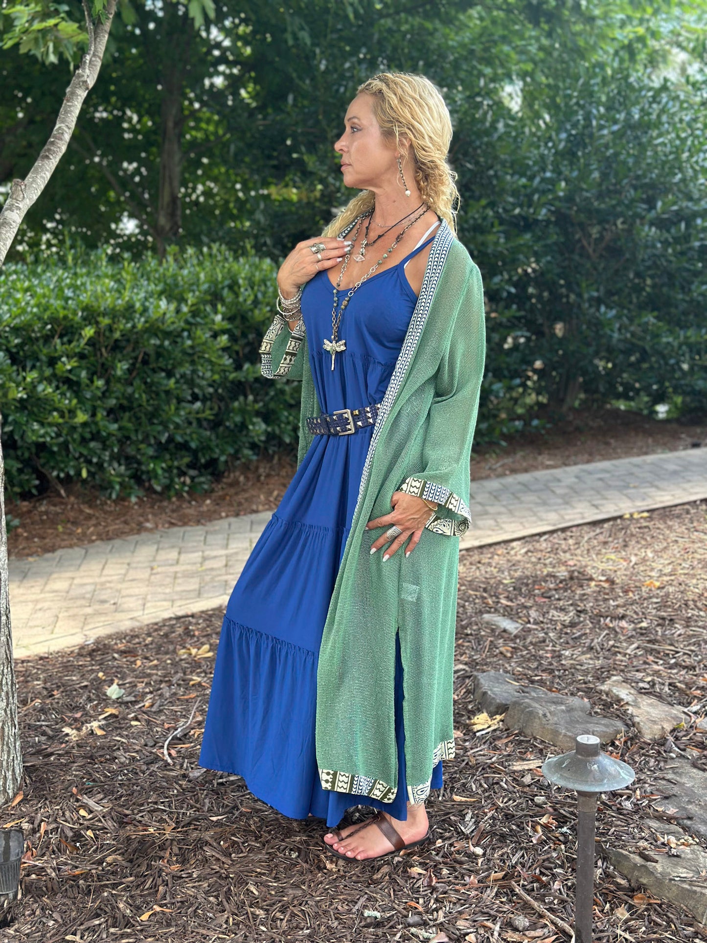Long Mesh Cover Up in Green