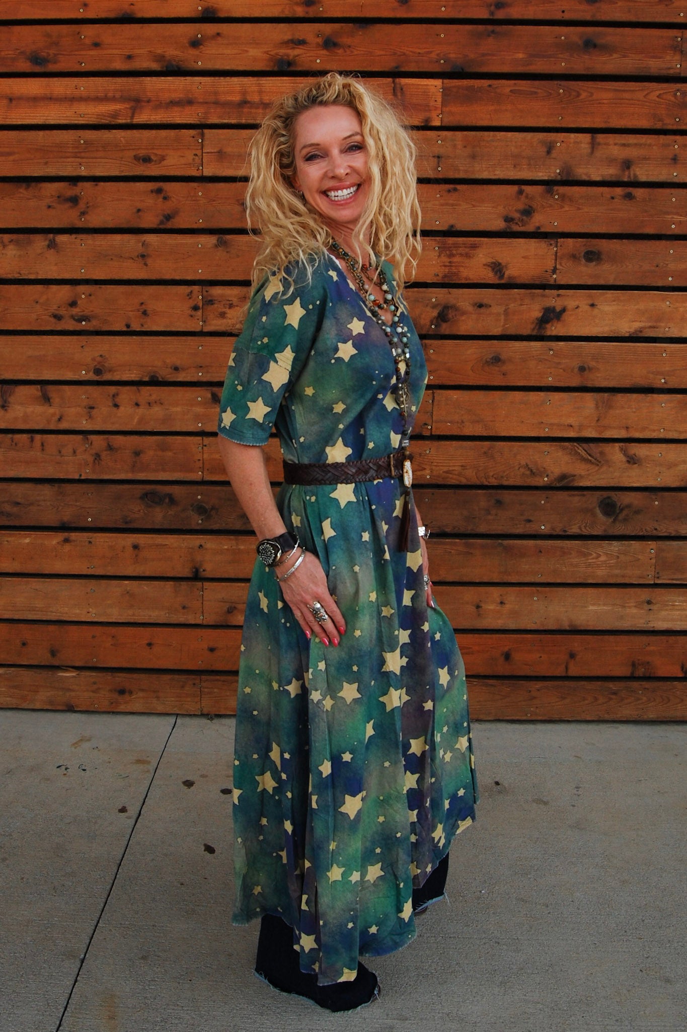 FINAL SALE Star Gazing Dress In Blue Fade