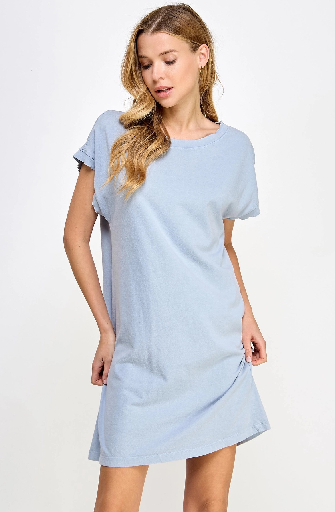 Maria Mini Tee Dress in Vintage Ocean Blue